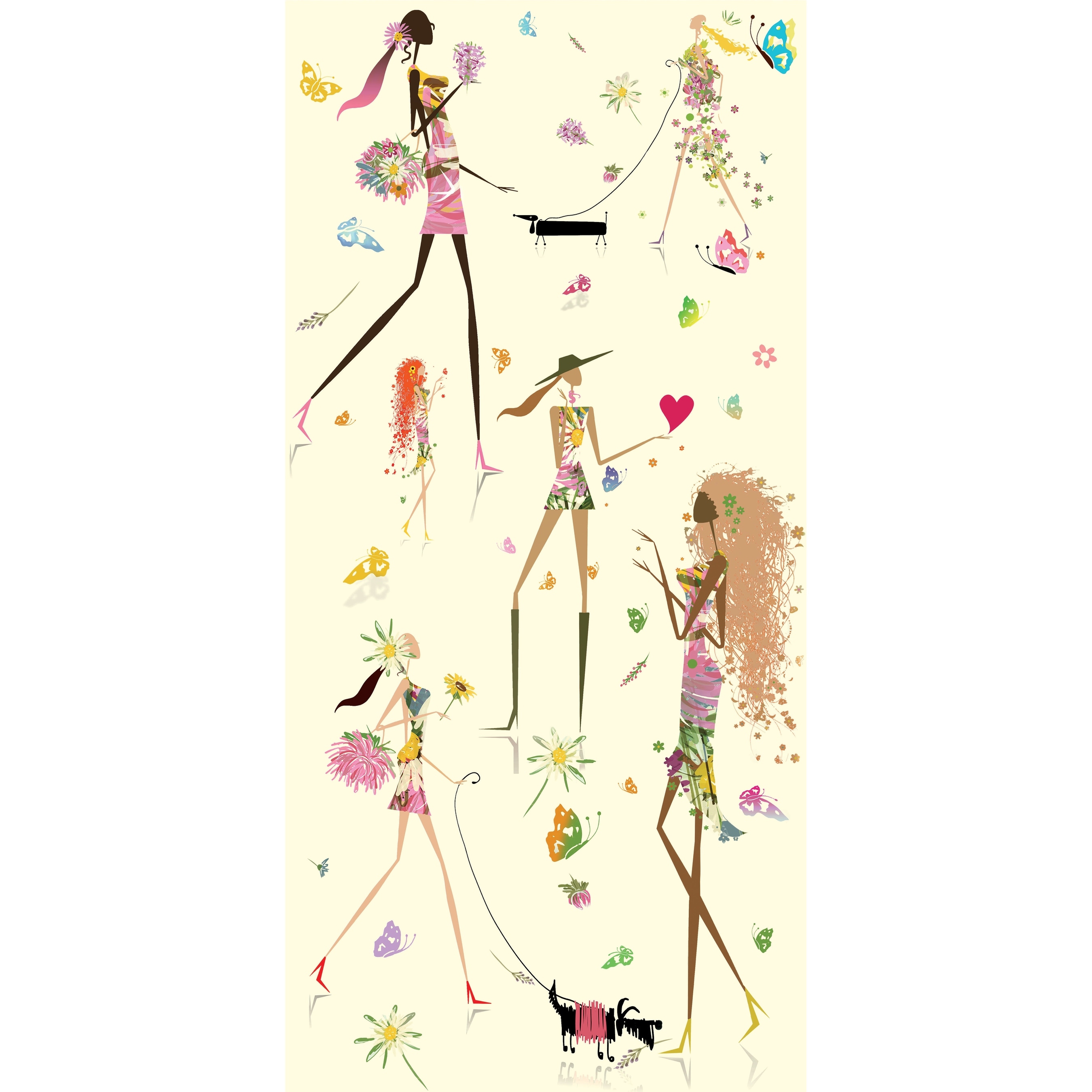 Yellow & Pink Fun Chic Peel and Stick Wallpaper by RoomMates