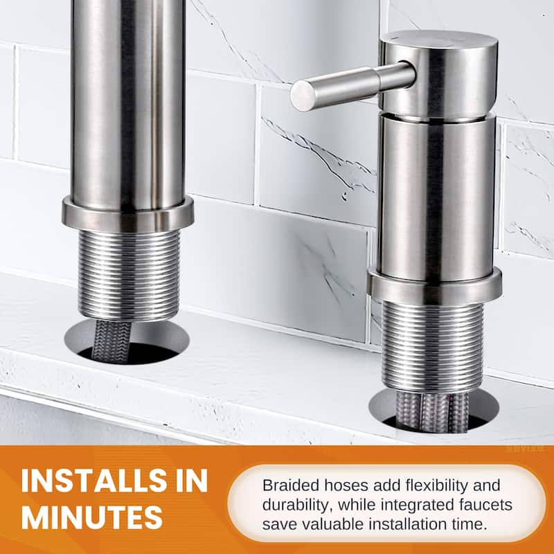 WOWOW Single Handle Pull Down Kitchen Faucet with Soap Dispenser