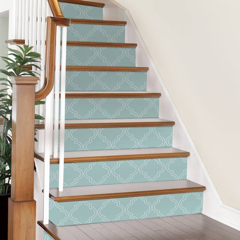 NuWallpaper Slate Blue Quatrefoil Peel & Stick Wallpaper - 216in x 20.5in x 0.025in