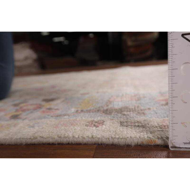 Transitional Oushak Turkish Area Rug Hand-Knotted Wool Carpet - 5'0"x 7'11"