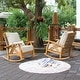 preview thumbnail 3 of 12, Cambridge Casual Carmel 3-piece Teak Outdoor Rocking Chair Set with Cushion