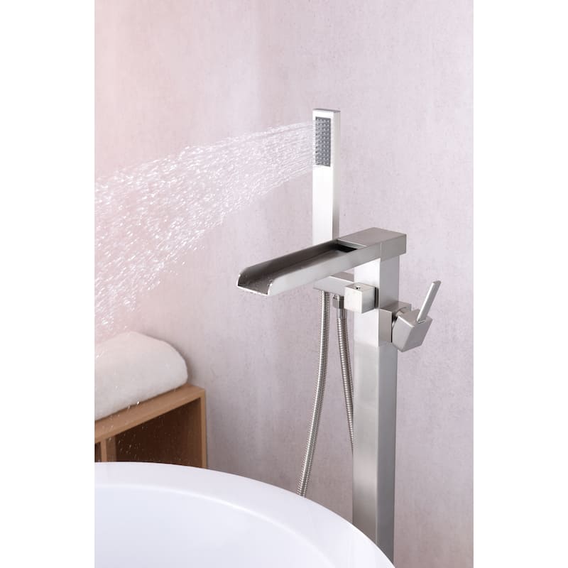 Union 2-Handle Clawfoot Tub Faucet with Hand Shower in Brushed Nickel
