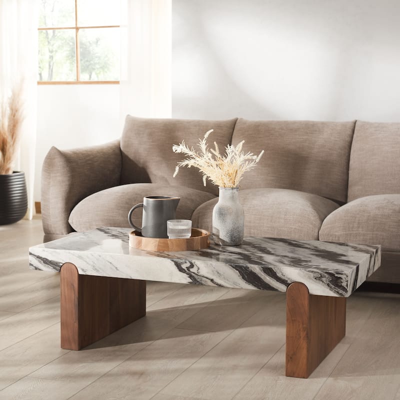 SAFAVIEH Couture Ellebeth Marble Top Coffee Table - 46"W x 23"D x 14"H