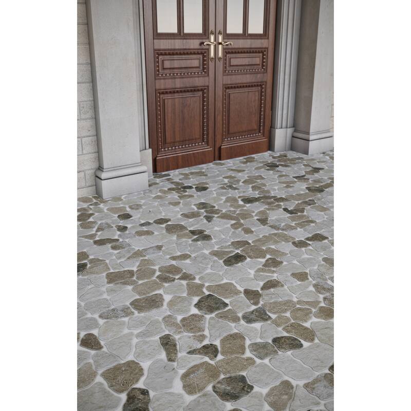 Full Eclectic 18 in. x 18 in. Marble Tumbled Wall and Floor Tile