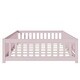 preview thumbnail 27 of 43, White Full Size Wooden Floor Bed with Fence & Door, Rubber, Safety Guardrails