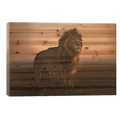 The King In The Morning Light Print On Wood by Xavier Ortega - Multi-Color