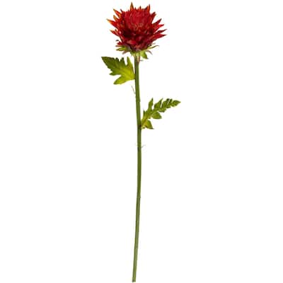 Artificial Flowers Set 6 - 22 Inch Silk Stems for Home Decor Vase Filler - Red - 33