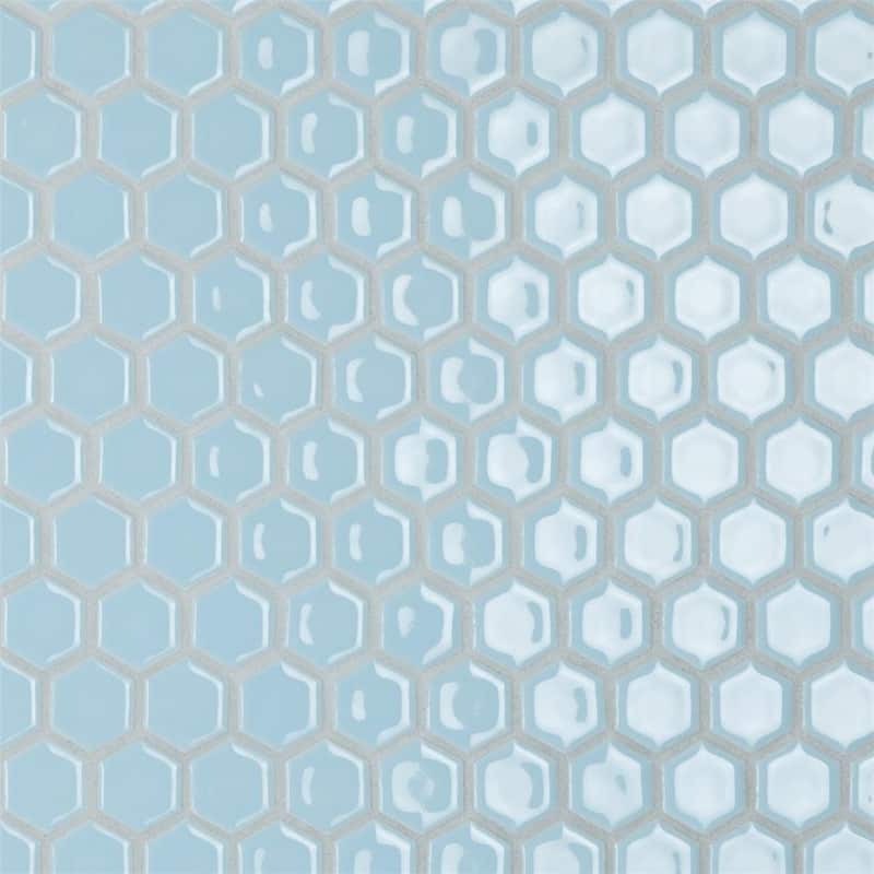 Merola Tile Hudson 1" Hex Cashmere Blue 11-7/8" x 13-1/4" Porcelain Floor and Wall Tile