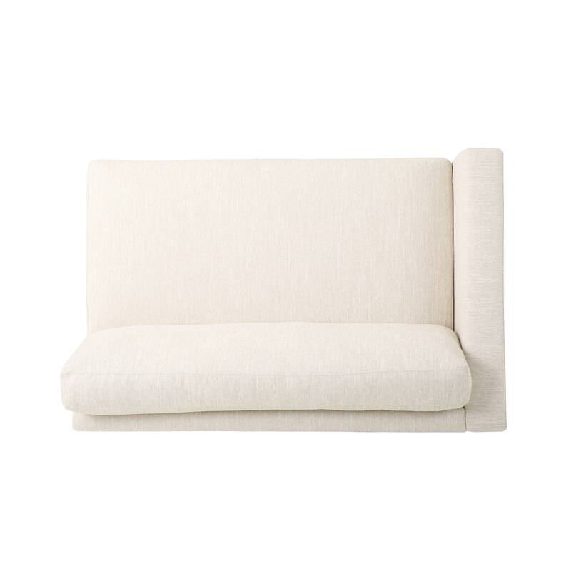 Fabric Upholstered Sofas Small Space Loveseat Sofas Lounge Armrest Couch w/ Wood Legs 101" Long Couches for Living Room