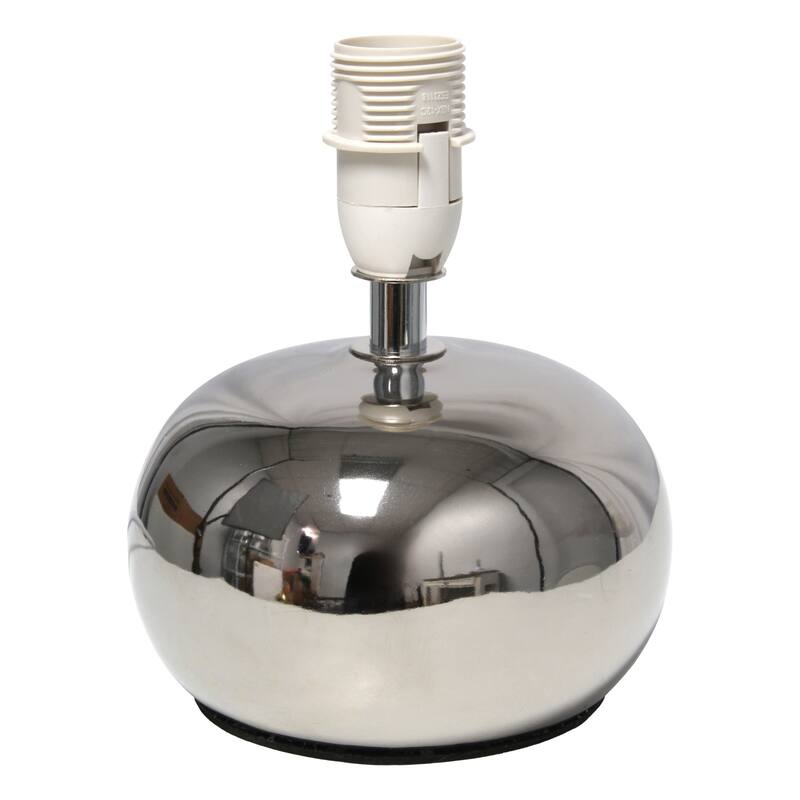 Mini Ceramic Table Lamp with White Mesh Shade - 10" - Chrome Finish