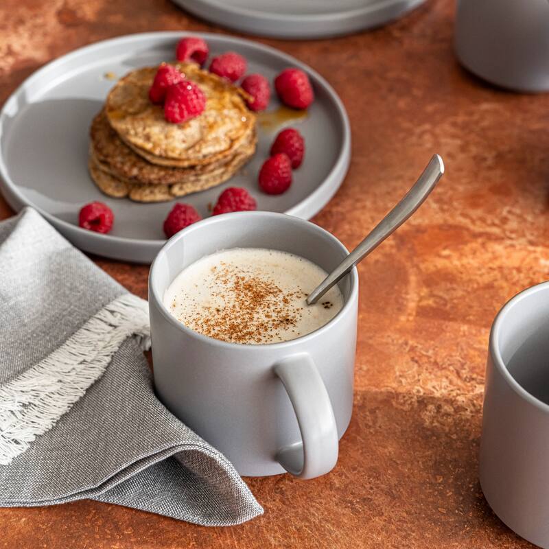over&back Stackable 14oz Semi-Matte Stoneware Mugs, Set of 4