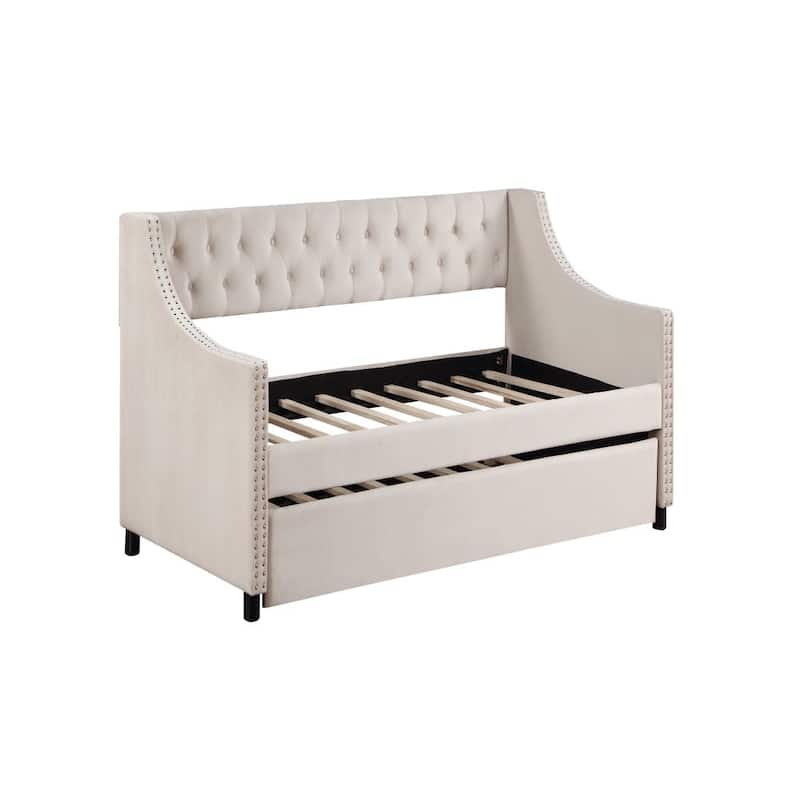 Twin Size Upholstered Daybed with Trundle