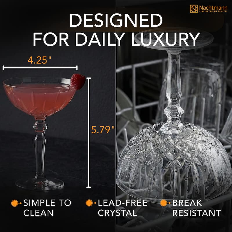 Nachtmann Set of 2 Noblesse Cocktail Glasses - 6oz