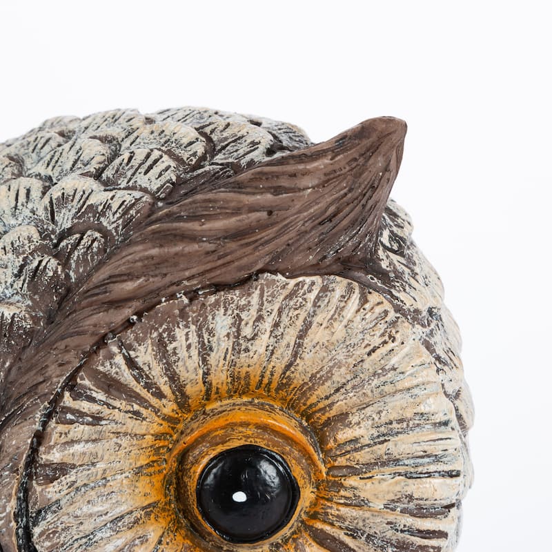 11.5 in. Solar Powered Resin Owl Statue