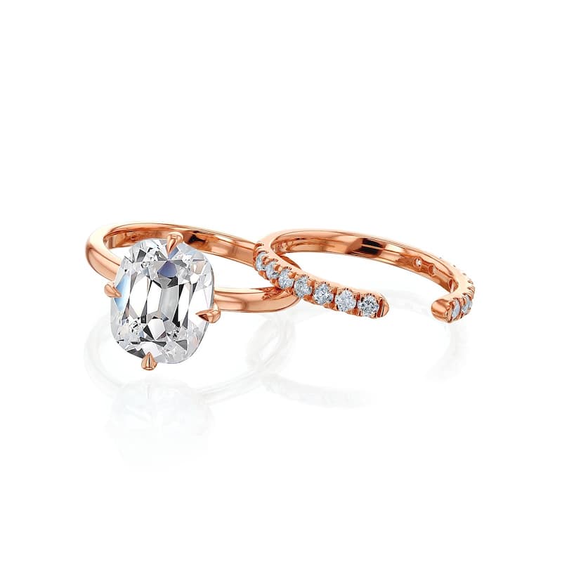 Kobelli 3.4 Carats Old Mine Lab Grown Diamond Certified 14k Solid Gold Candlelight 2pc Bridal Set