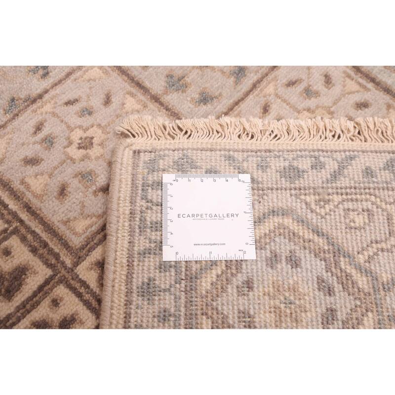 ECARPETGALLERY Hand-knotted Mamluk Light Grey Wool Rug - 6'0 x 8'9