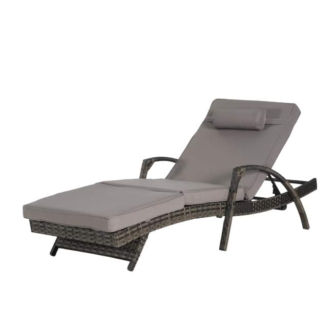 Premium Outdoor Reclining Lounge Set (2-Piece)‌– Wicker Sunbathing Chairs With Thick Cushions,150° Adjustable Backrest