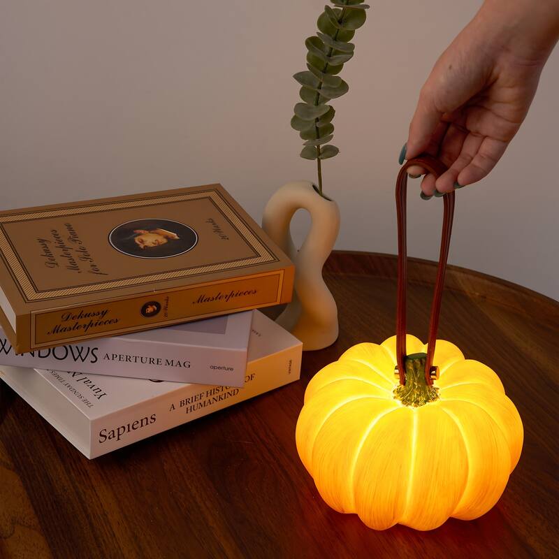 7" Pumpkin Lamp Decor for Outdoor, Halloween - 7 inch