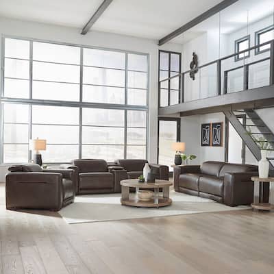 Liberty Furniture Deacon Living Room Power Leather Sets - Sofa, Recliner, Loveseat