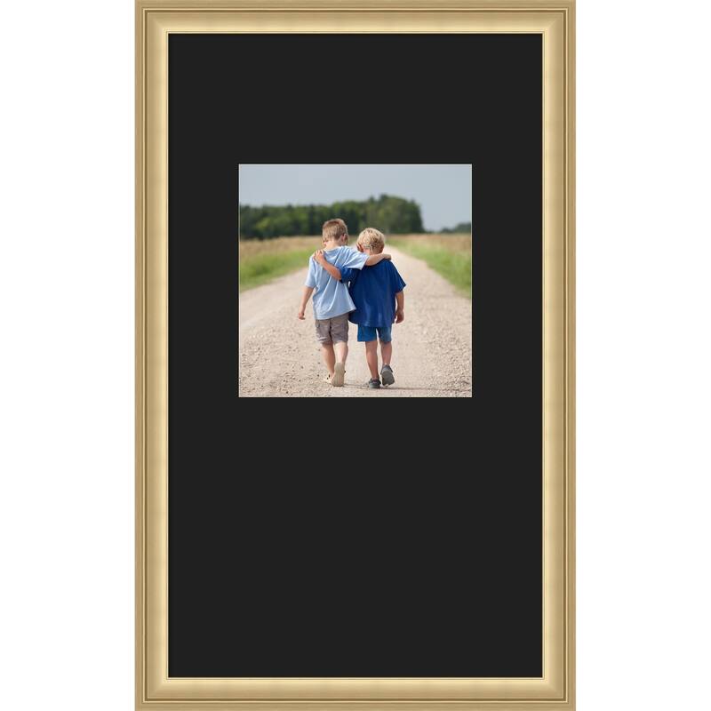 Florence Gold Framed Picture Frame, Photo Frame - 13x22 Matted Black 8x8 - Florence Gold