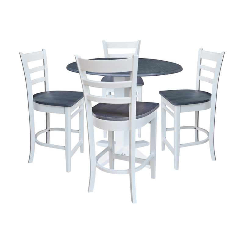42" Round Drop Leaf Table with Stools - 5-Piece