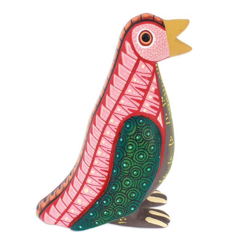 Novica Handmade Green Antarctica Wood Alebrije Sculpture