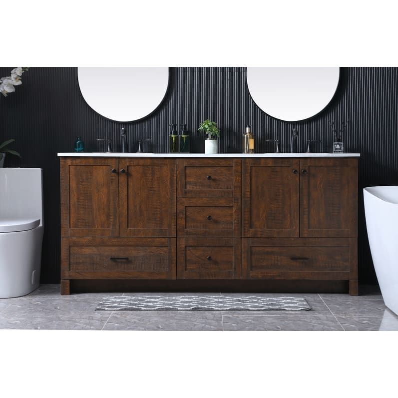 Elegant Lighting VF2872D Soma 72" Free Standing Double Basin Vanity