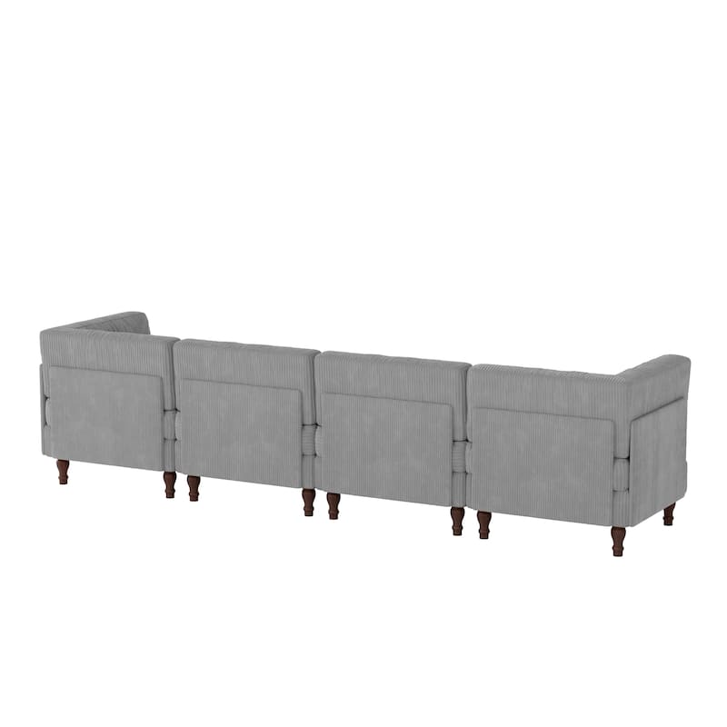 Oversized Modular Sectional Corduroy Fabric Tufted Sofa