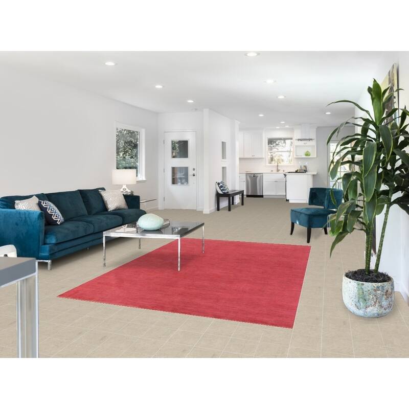 Pink Modern Gabbeh Oriental Area Rug Handmade Tribal Wool Carpet - 5'6" x 7'10"