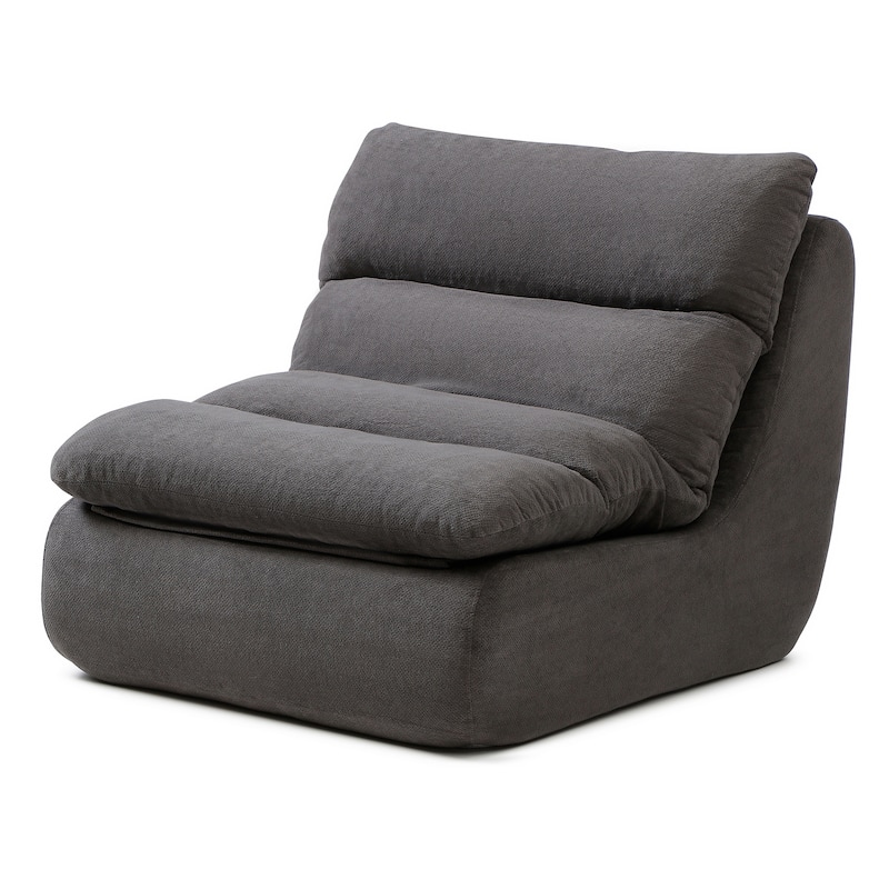 32"Bean Bag Chair with Ottoman, Big Chaise Lounge Chairs for Adults,Tufted Upholstered Lazy Sofa