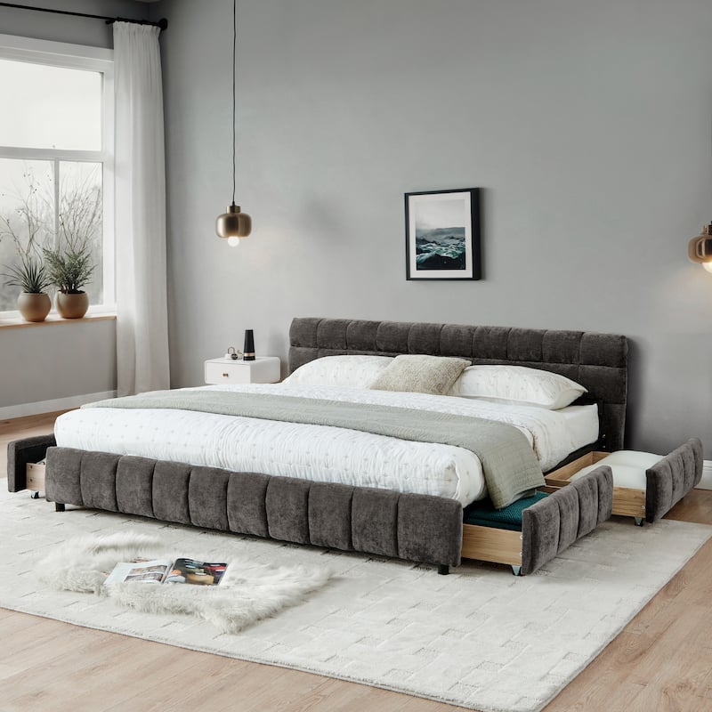 California King size Upholstered Bed