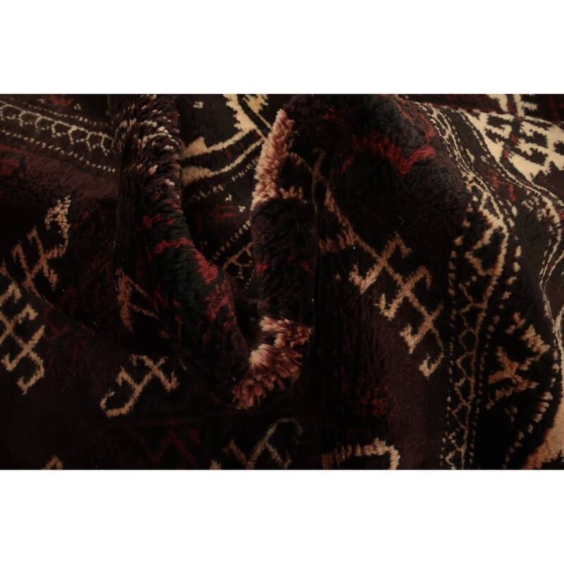 Hand Knotted Oriental 100% Wool Carpet Traditional All-Over Red Turkoman Area Rug - 10' 10'' X 7' 9''