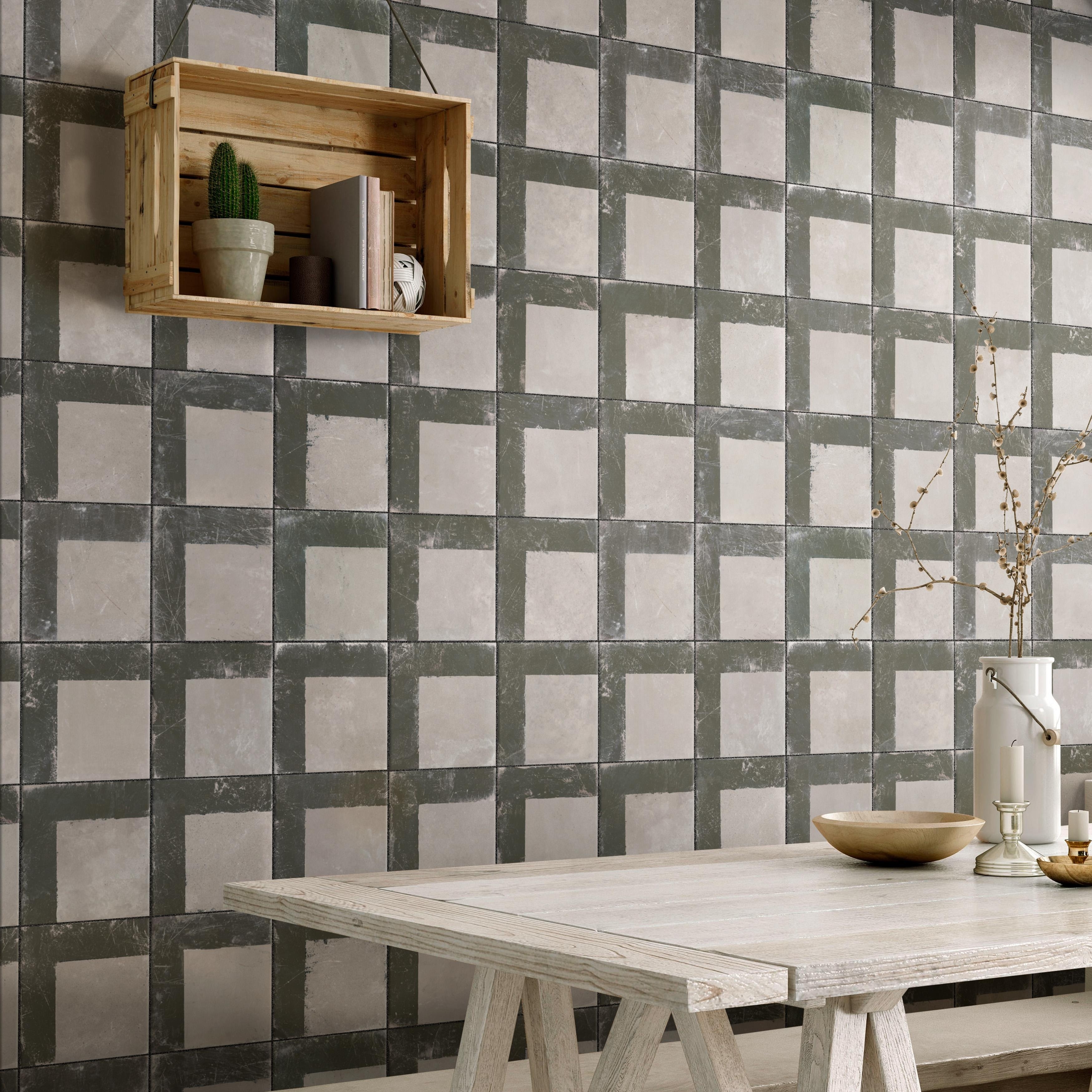 Merola Tile Kings Brush Line 8-3/4" x 8-3/4" Porcelain Floor and Wall Tile