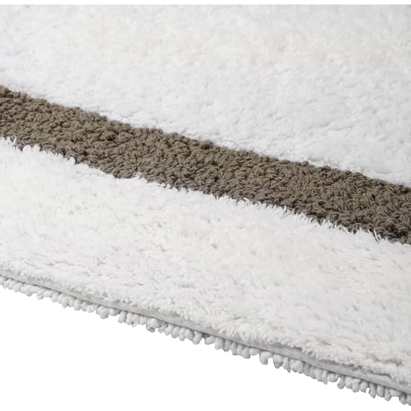 Better Trends Hotel Collection in Race Track 100% Cotton Super Absorbent Reversible Double Sided Machine Washable Bath Mat Rug