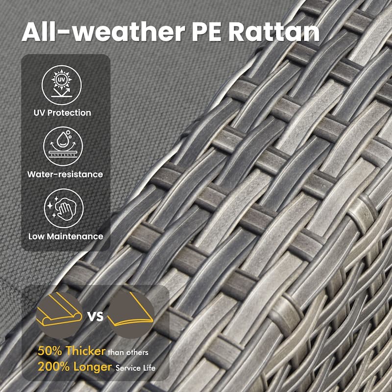 XIZZI 8-Piece Patio Wicker Furniture Set with Swivel Chair