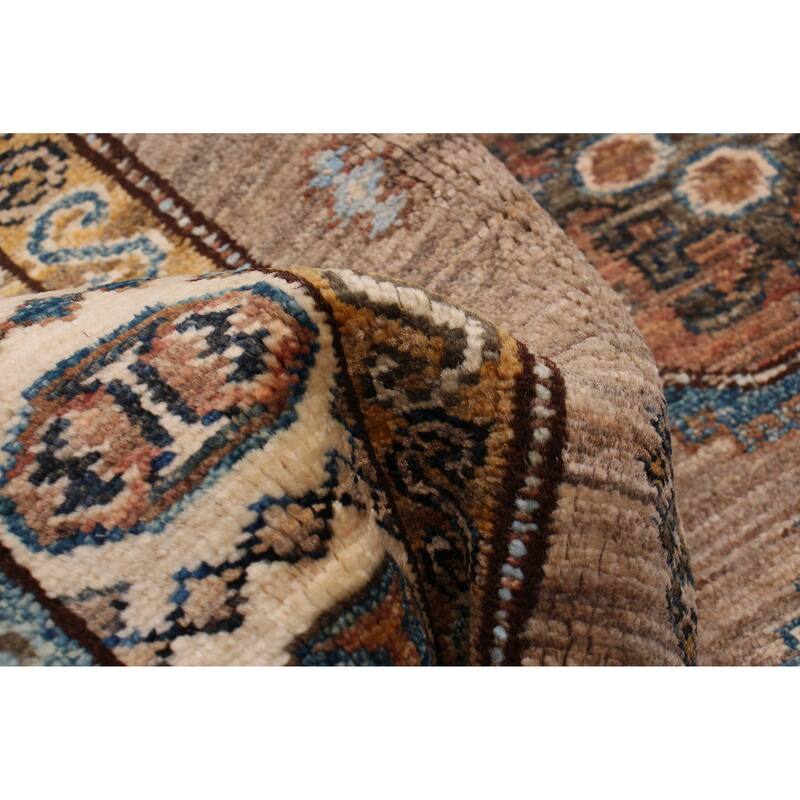 ECARPETGALLERY Hand-knotted Aryana Taupe Wool Rug - 2'8 x 8'3