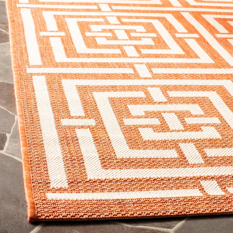SAFAVIEH Courtyard Ginger Indoor/ Outdoor Waterproof Patio Backyard Rug