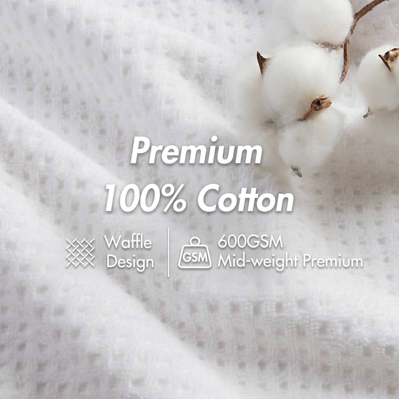 Madison Park Spa Waffle Cotton Waffle Jacquard Antimicrobial Bath Towel 6 Piece Set