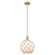 Option White Glass with Brown Rope / Brushed Brass