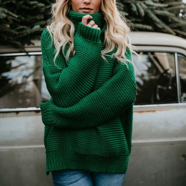 Thick Line Long Sleeve Pullover Sweater Women. Opens flyout.