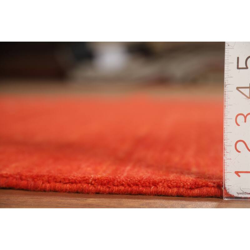 Hand Knotted Oriental 100% Wool Carpet Tribal Animal Pictorial Oranges & Rust Gabbeh Area Rug - 6' 6'' X 6' 6''