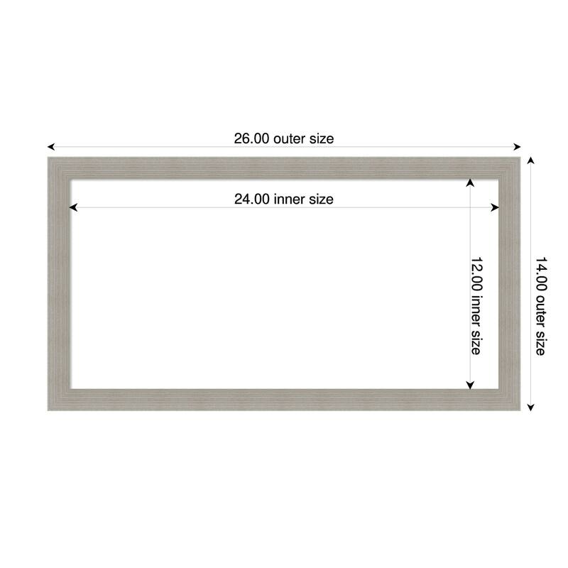 Amanti Art Woodgrain Stripe Blonde Framed Dry Erase Magnetic Board - 26 x 14 in - Woodgrain Stripe Grey