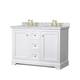 Option White / White Carrara Marble Top / Brushed Gold