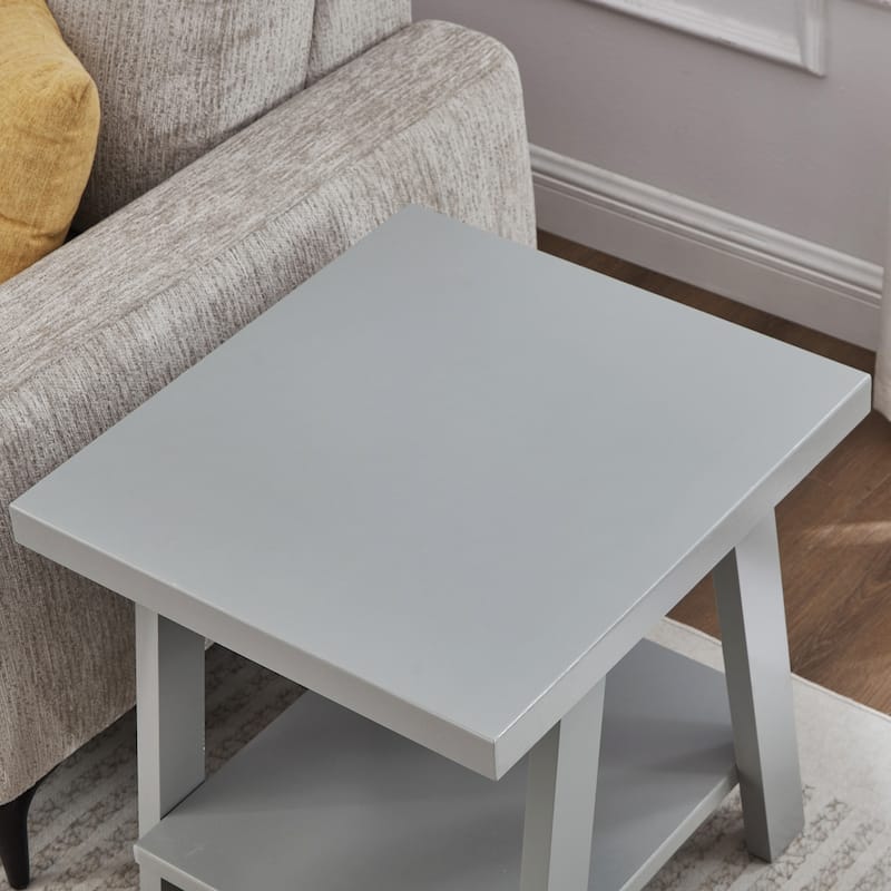 The Gray Barn Cedar Ridge Contemporary Replicated Wood Shelf End Table