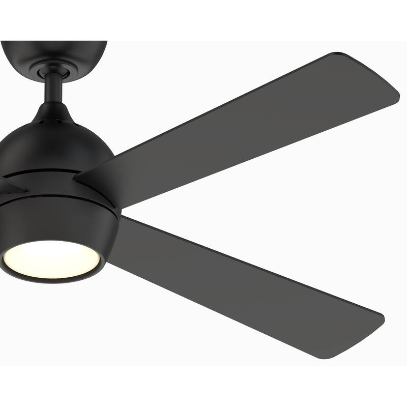 Fanimation Kwad 52 inch Indoor Ceiling Fan with LED Light Kit and Remote - Black