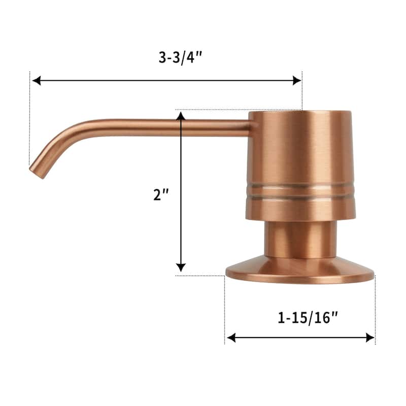 Built in Copper Soap Dispenser Refill from Top with 17 OZ Bottle - 3 Years Warranty