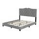 preview thumbnail 10 of 40, Elegant Velvet Queen Bed with Tufted Headboard and Rivet Trim