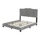 preview thumbnail 24 of 40, Queen Size Velvet Platform Bed with Tufted Headboard and Rivet Design