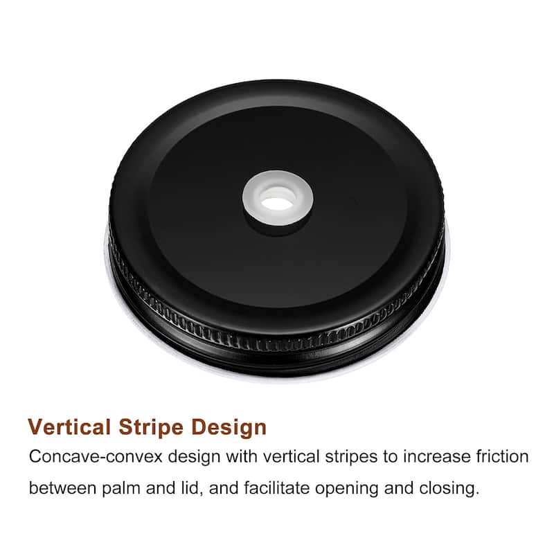 70mm/2.76" Tin Plate Mason Jar Lids with Straw Hole Canning Cap, 10Pcs