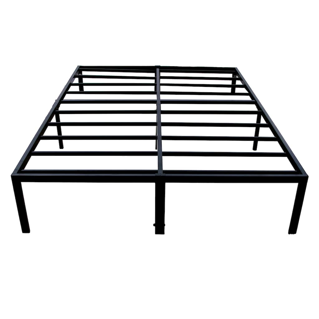 Full Steel Black Platform Bed with Heavy-Duty Design
